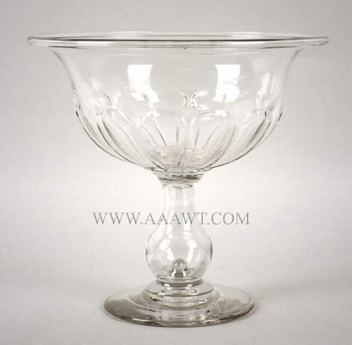 Blown Glass Compote, Clear
Pittsburgh, Pennsylvania
Circa 1835, entire view